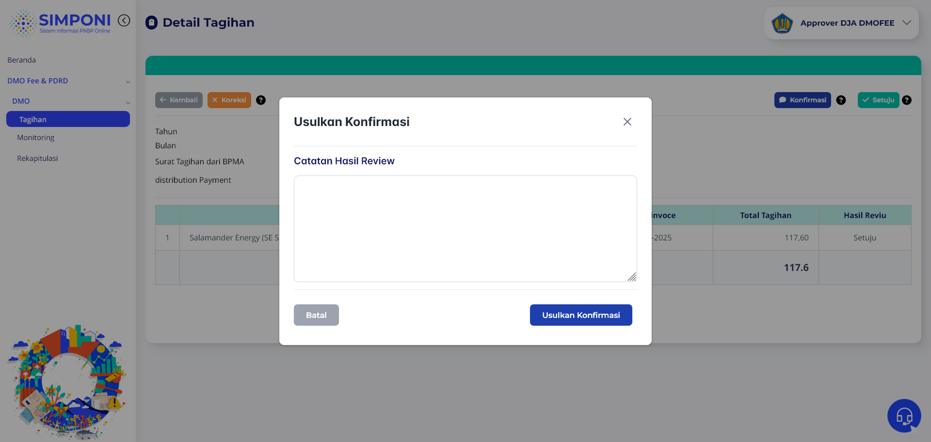 Formulir Usulkan Konfirmasi