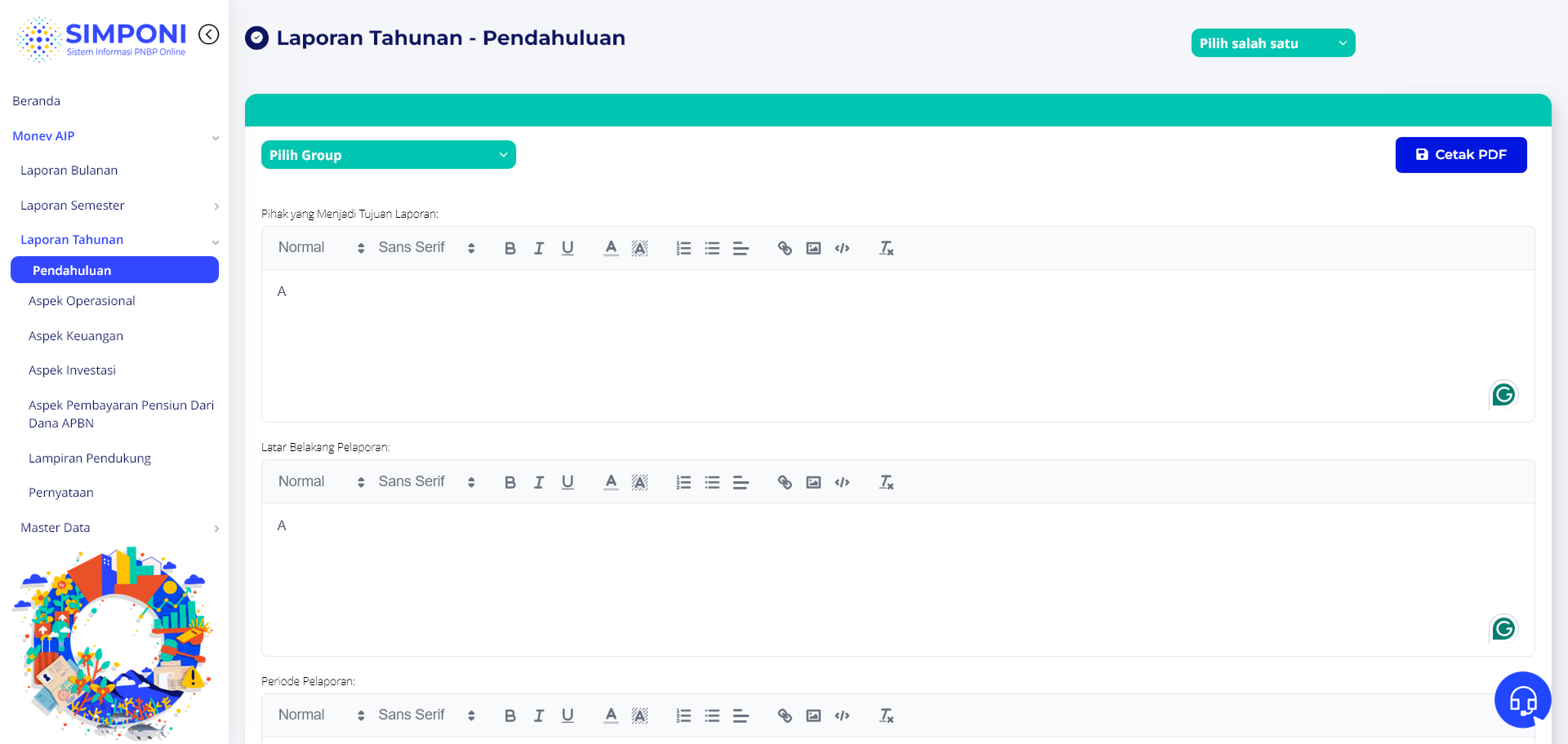 Tampilan Halaman Pendahuluan