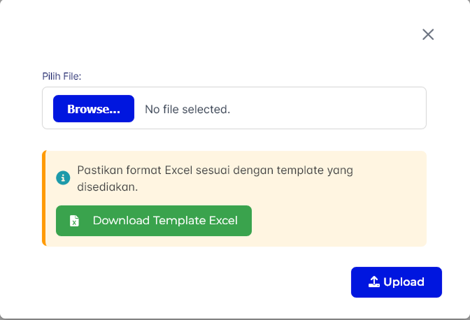 Formulir Upload Excel