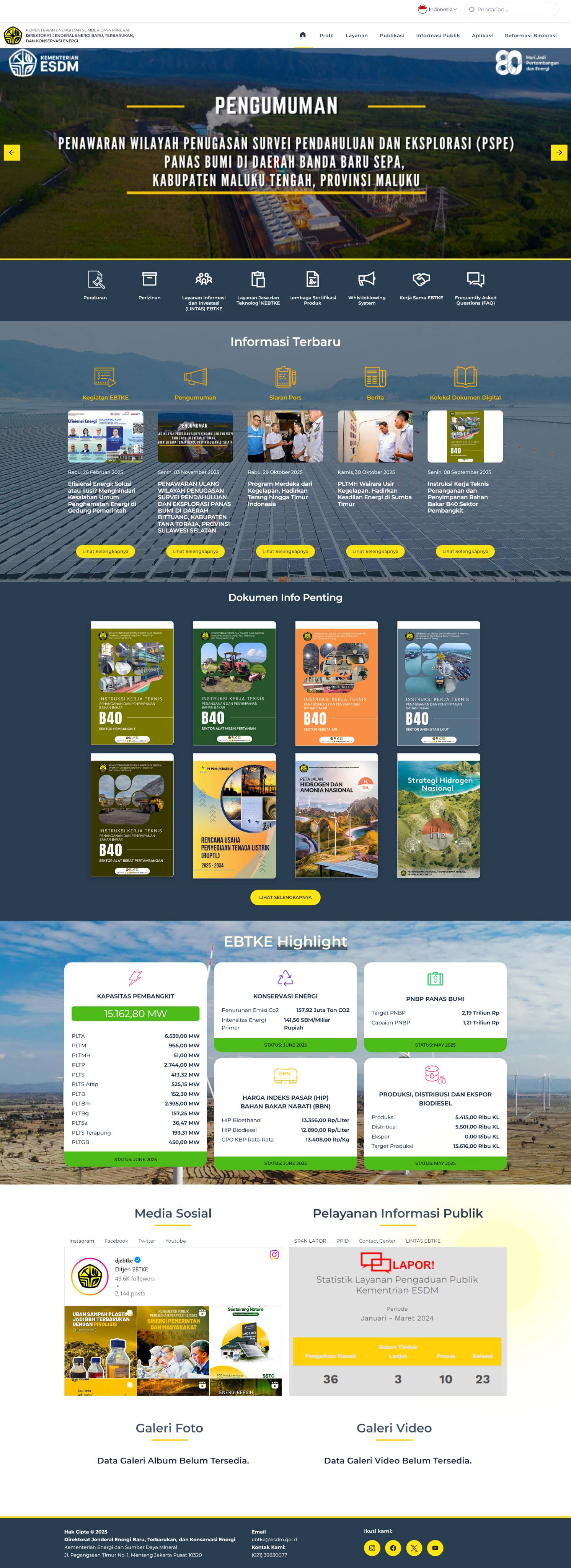 Tampilan Website Ditjen EBTKE ESDM