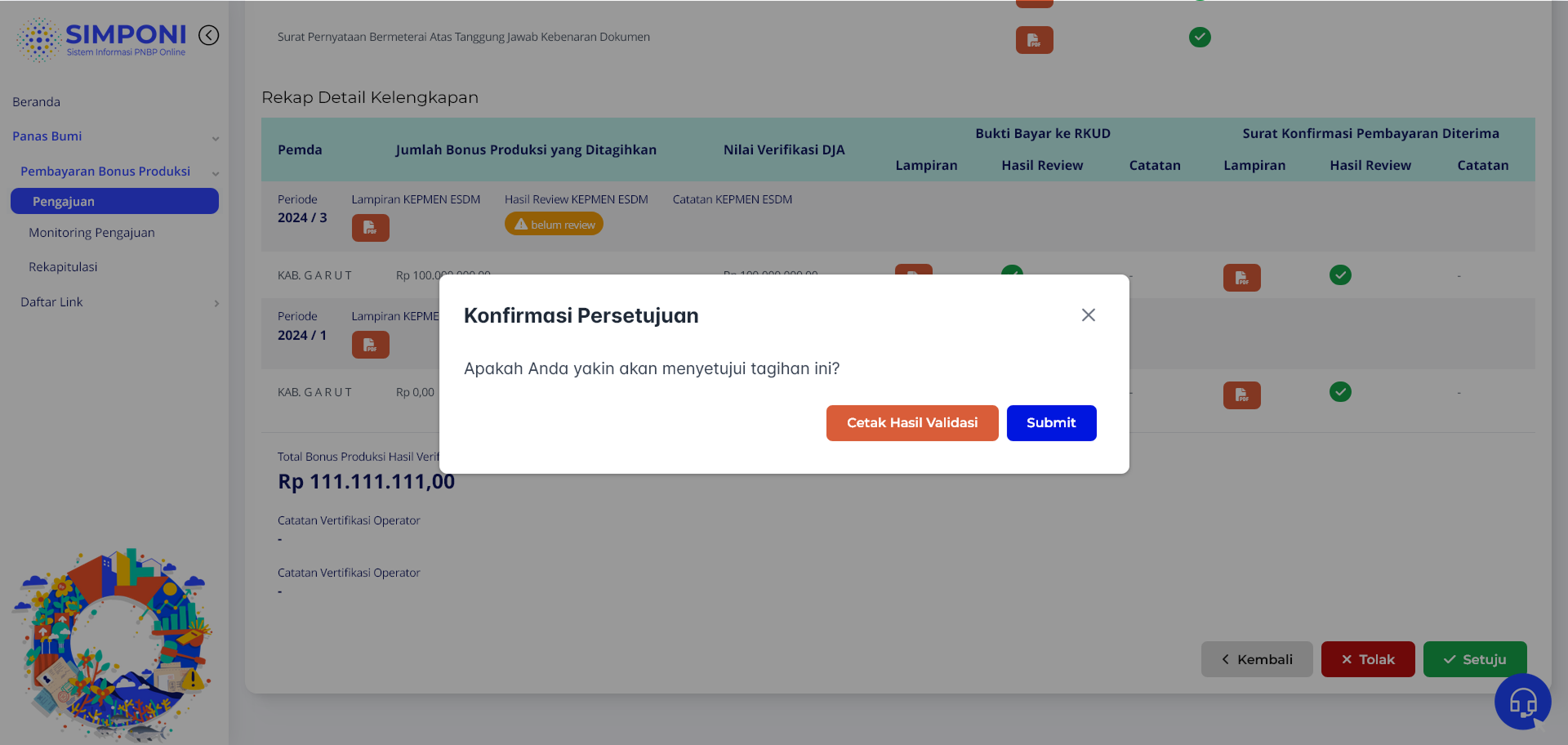 Konfirmasi Approve Data