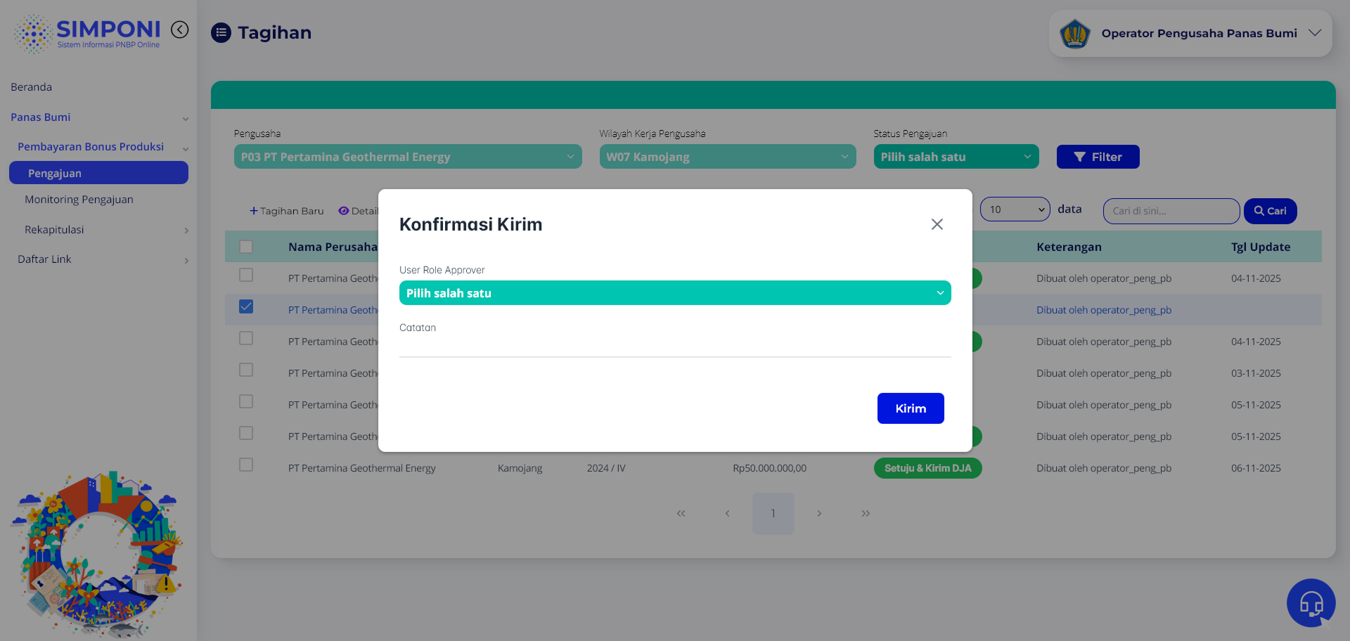 Konfirmasi Kirim Tagihan