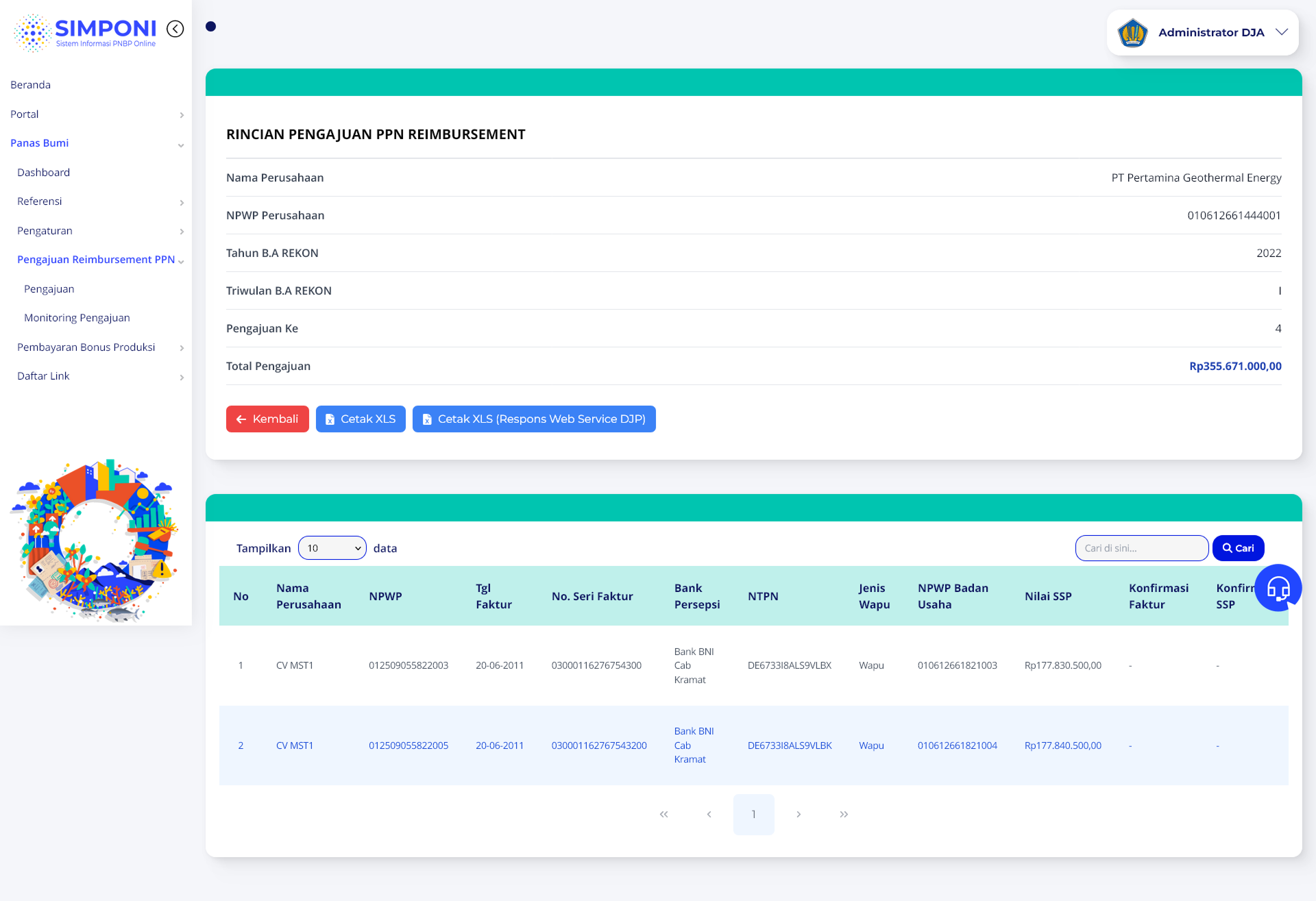 Form Verifikasi Header