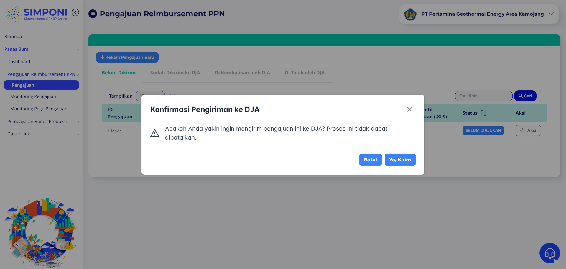 Konfirmasi Kirim Pengajuan