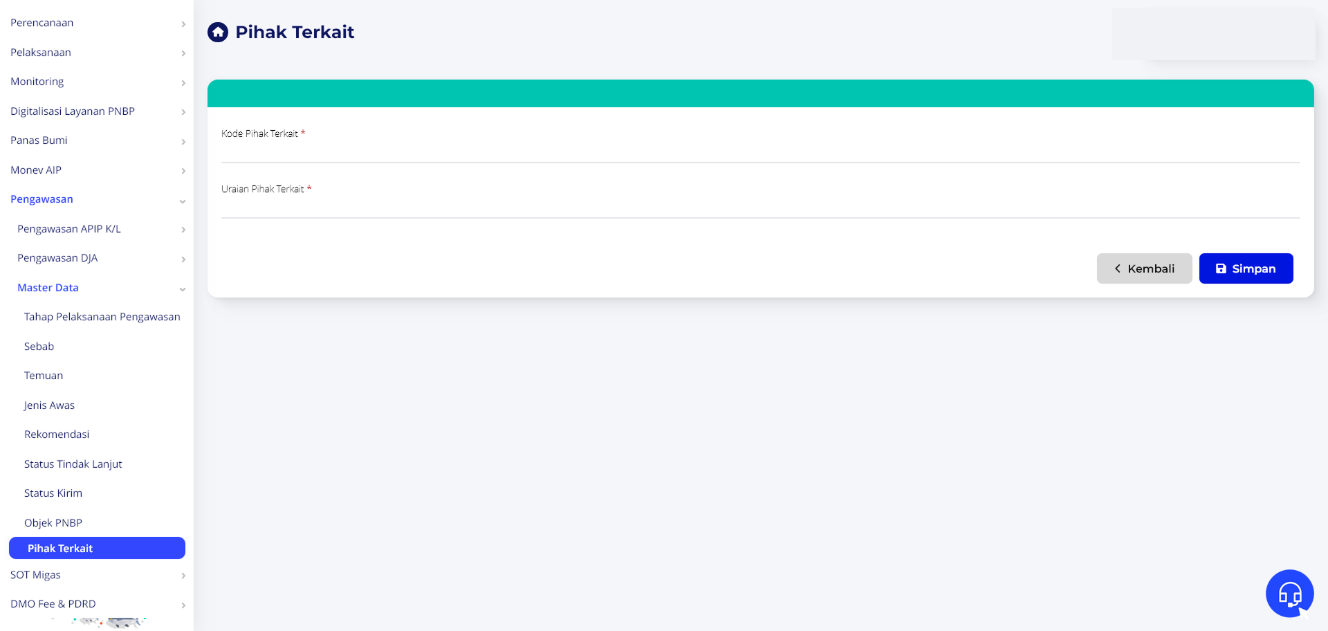 Formulir Tambah Pihak Terkait