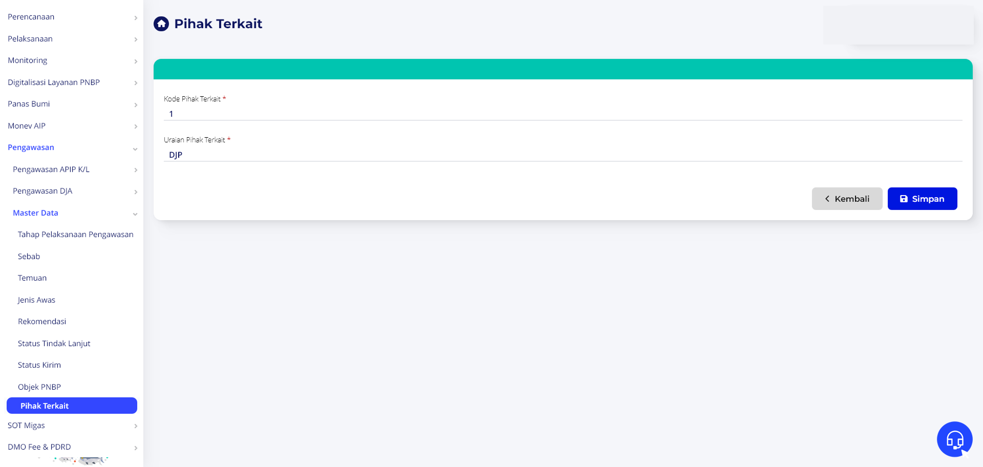 Formulir Ubah Pihak Terkait